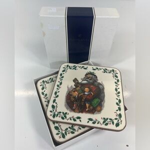 SPODE Pimpernel Father Christmas Santa Cork Coasters Set of 6 w/box